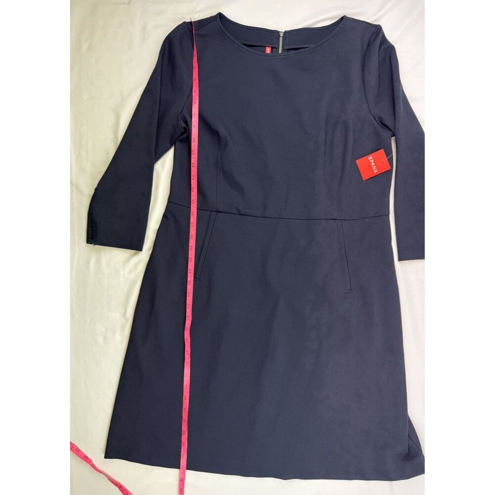 NWT Spanx Perfect A-Line 3/4 Sleeve Dress XL in Navy - Picture 7 of 8